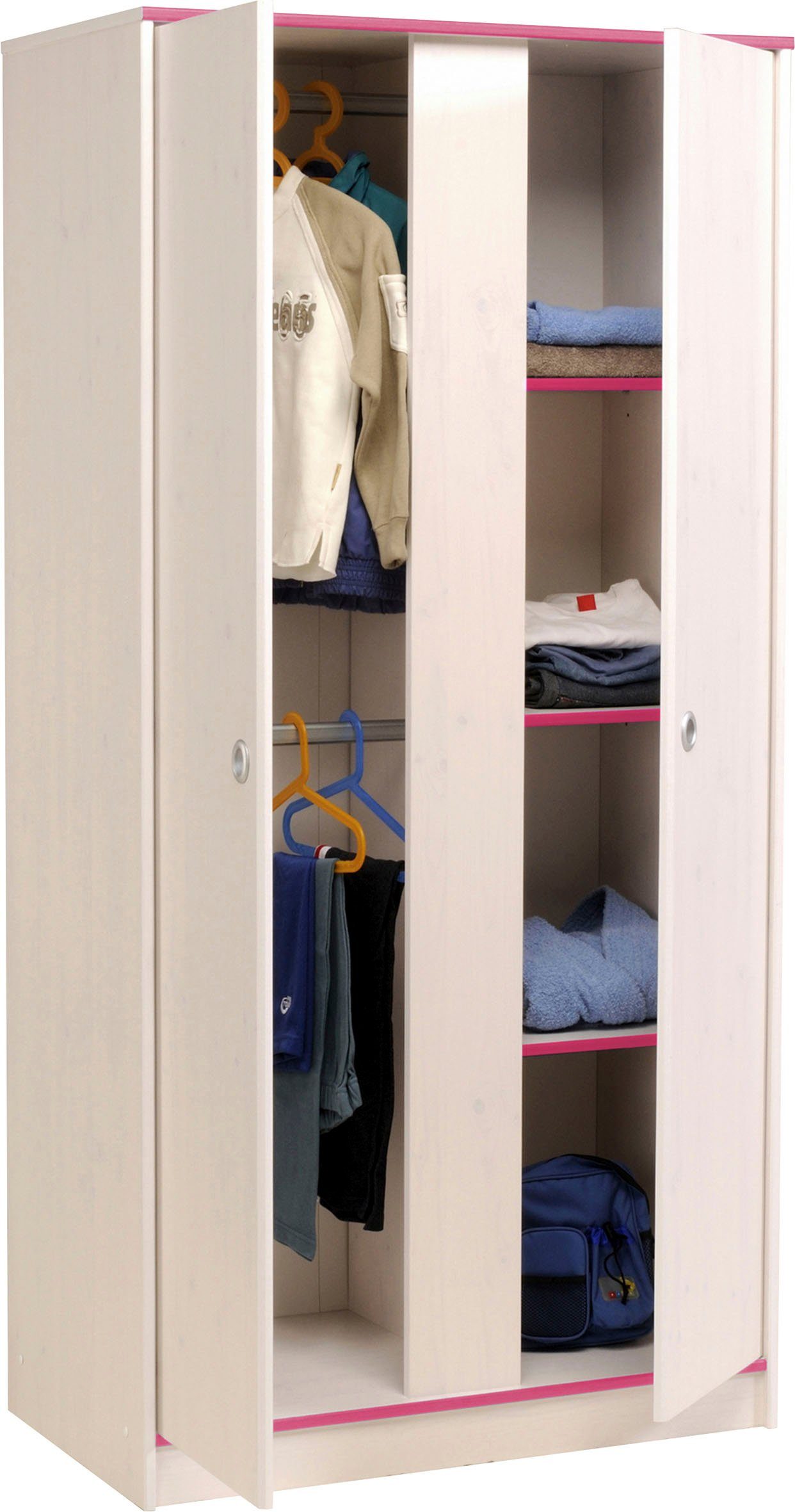 Parisot Jugendzimmer-Set Smoozy, (Set, 5-St., Stauraumbett, Nachttisch, Kleiderschrank, Schreibtisch und Kommode)