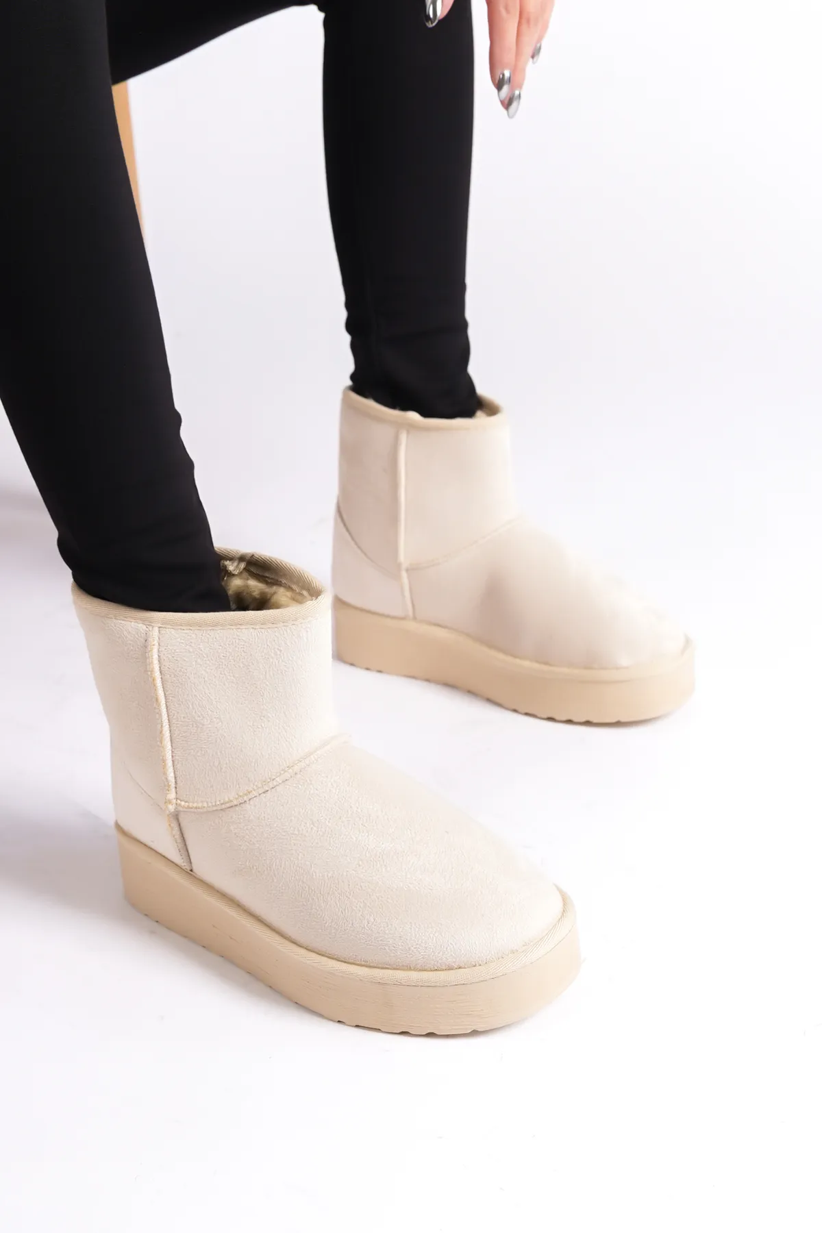 Capone Outfitters  Stiefelette - Beige - Blockabsatz