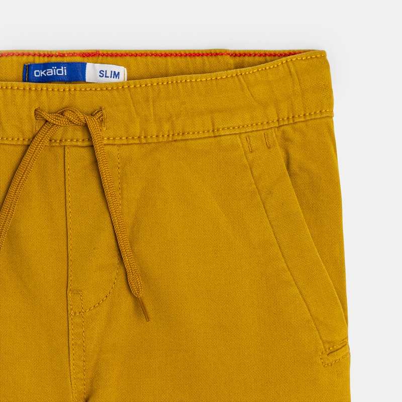 Pantalon cargo en toile jaune garçon