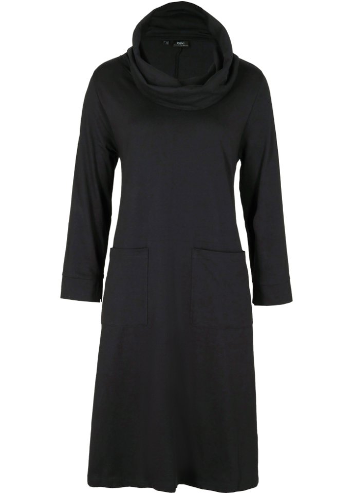 Knieumspielendes Baumwollkleid mit Taschen, 7/8- Arm
