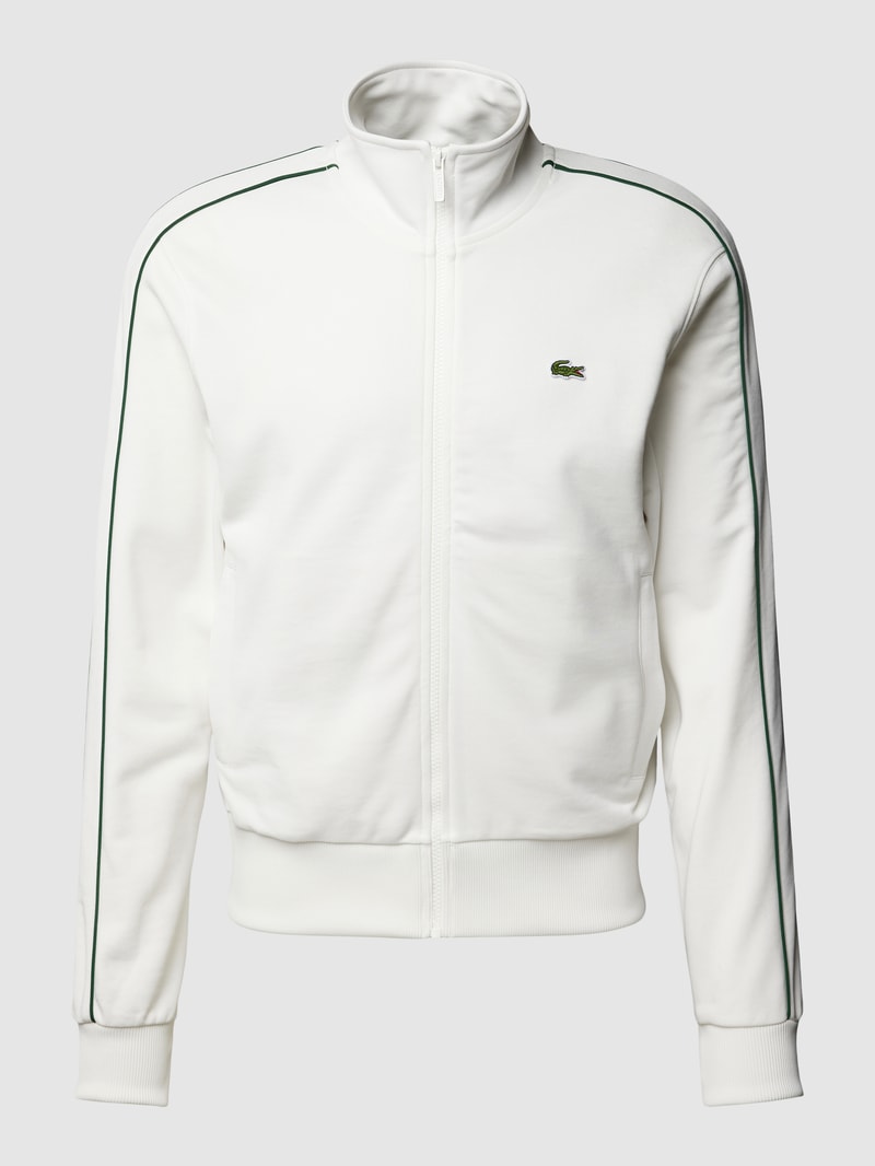 Sweatjacke mit Stehkragen in offwhite