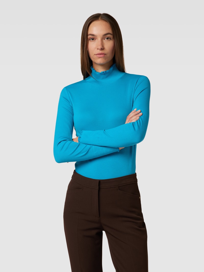 Longsleeve mit Turtleneck in petrol