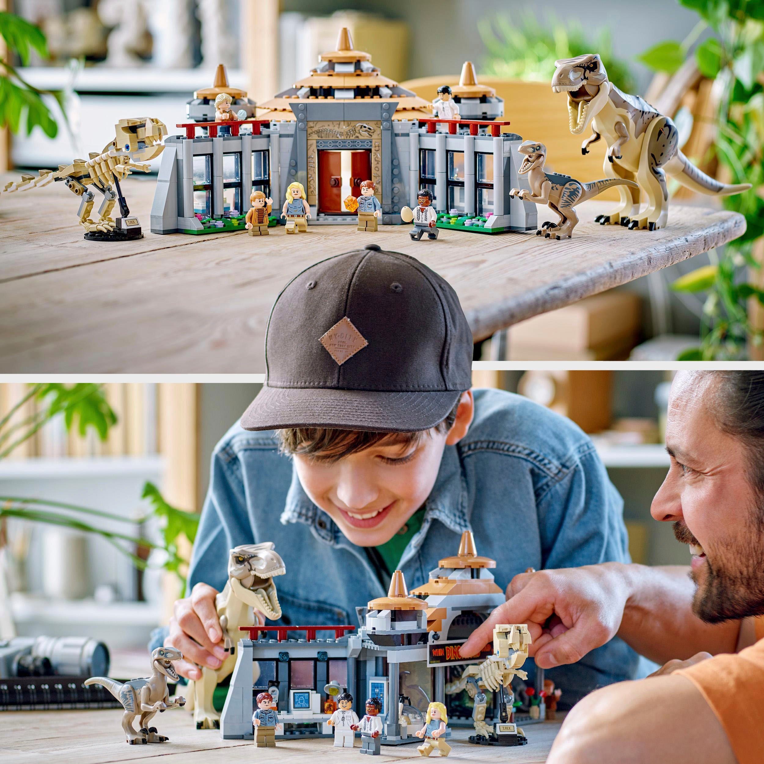 LEGO® Konstruktionsspielsteine Angriff des T. rex und des Raptors aufs Besucherzentrum (76961), (693 St), LEGO® Jurassic Park; Made in Europe