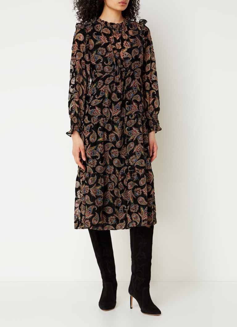 Vestido túnica midi Roane de Ba&sh con estampado de cachemir