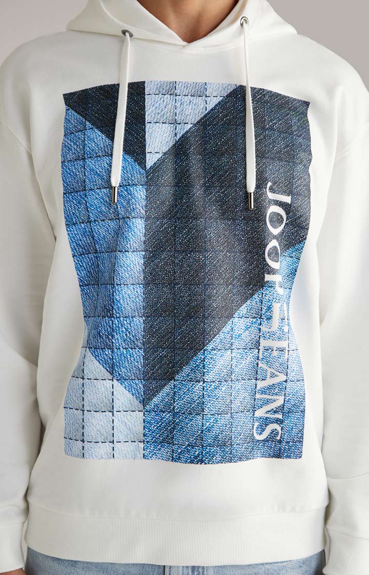 Baumwoll-Hoodie Spike in Offwhite