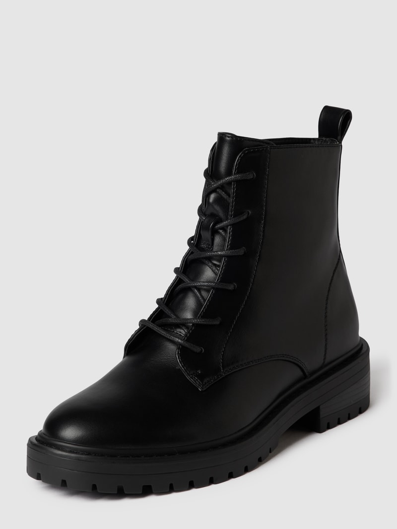 Bikerboots mit seitlichem Reißverschluss Modell 'Bold' in schwarz