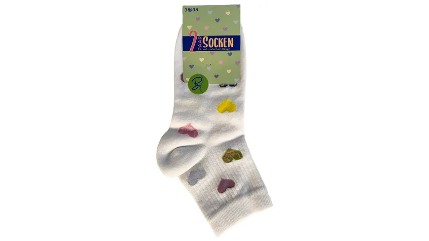 Damen Socken mit feiner Rippe 2er Pack schwarz, weiß