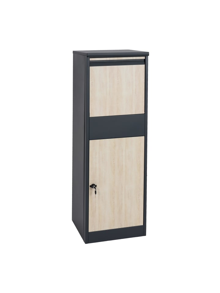 MCW Paketkasten G80 Größe XL, Verzinkt anthrazit, Holzoptik hell günstig kaufen onesize
