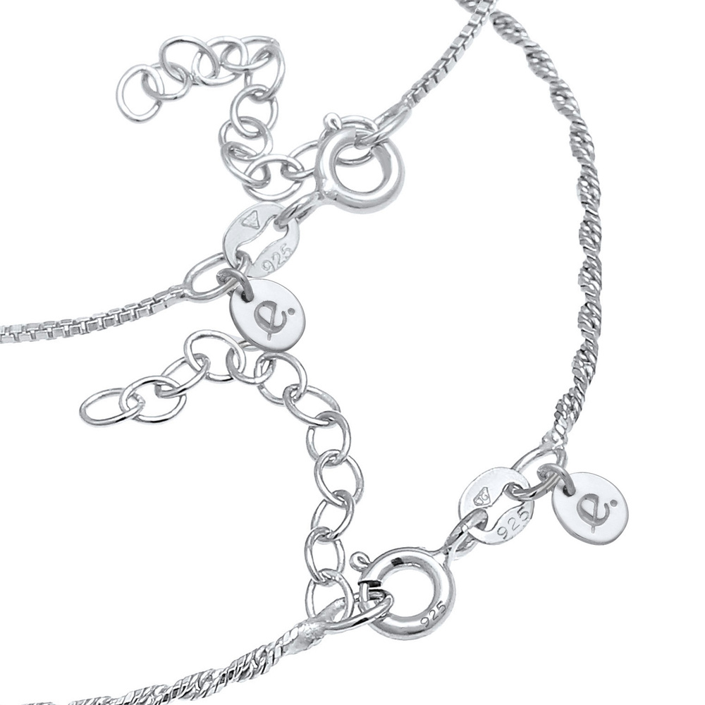 Elli PREMIUM Elli PREMIUM Bracelet Ensemble pour dames Collier cordon vénitien de base en fili Bracelet