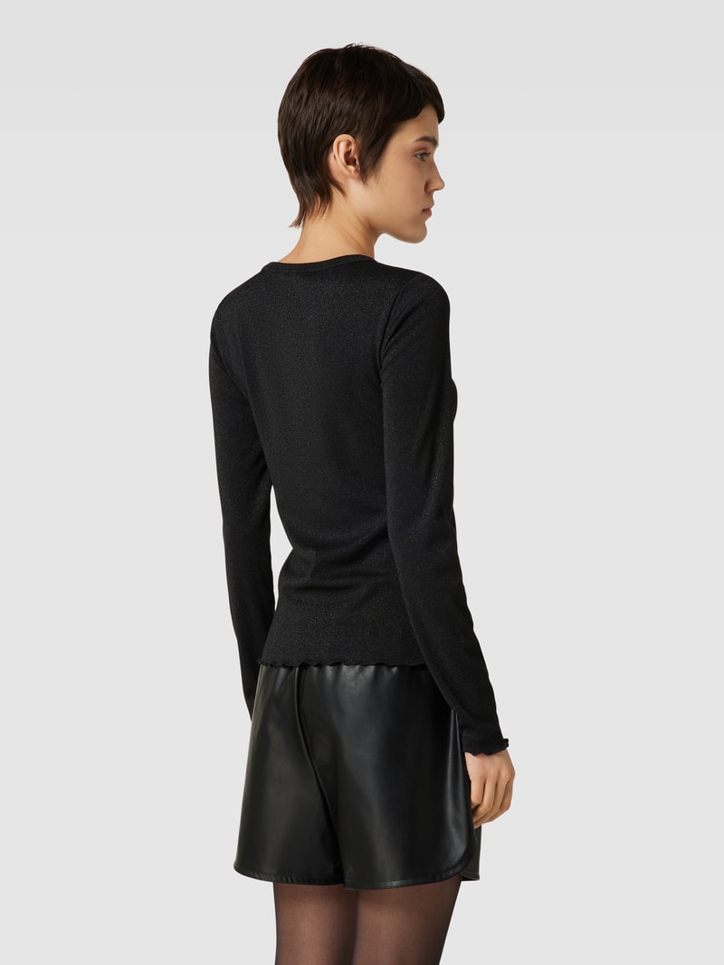 Longsleeve mit Viskose-Anteil und Effektgarn in black
