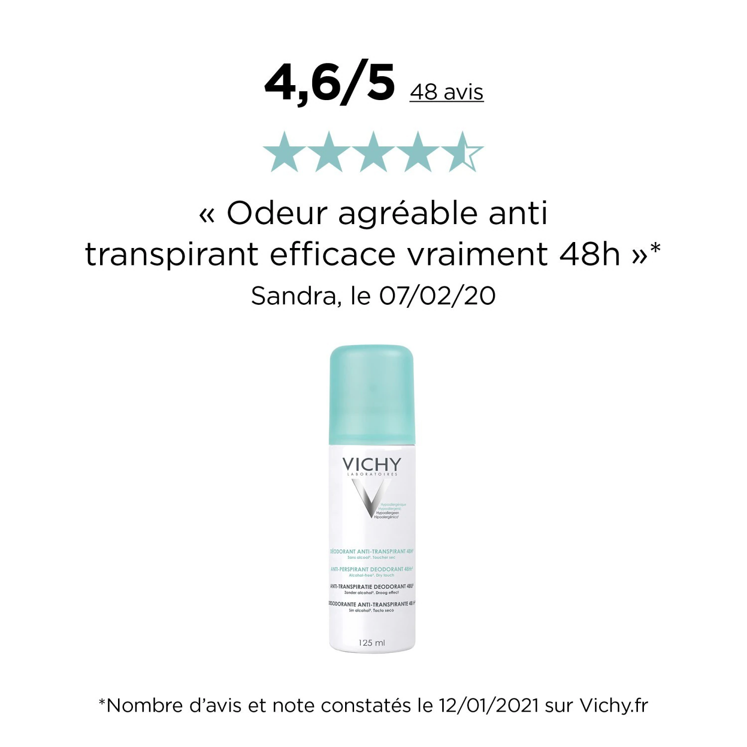 Antyperspirant w aerozolu Vichy o działaniu 48 godzin