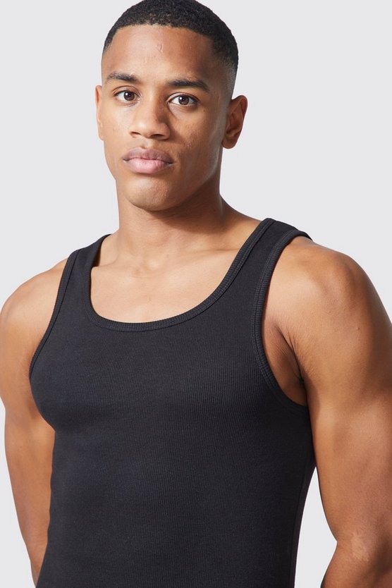 Man Active geripptes Muscle-Fit Gym Tanktop