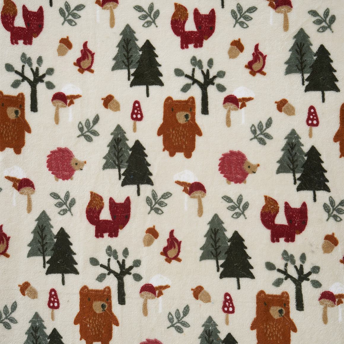Kuscheldecke mit Wald-Motiven