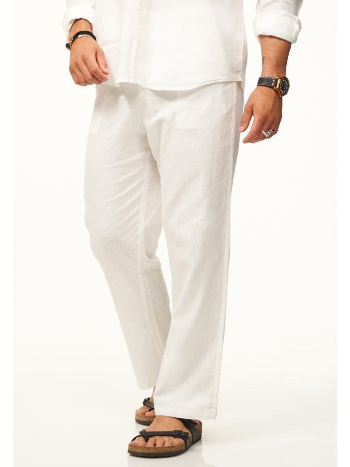 DAILY COTTON Leinenhose - für Herren aus 100% Leinen luftige Sommerhose in Weiß günstig kaufen