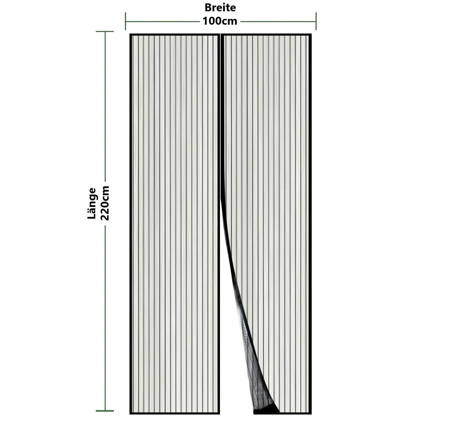 RESCH Insektenschutz-Vorhang Insektenschutz Vorhang Tür 220x110cm, Mückenschutz, Fliegengitter, (Insektensicherheitsnetz, feinmaschiges Tür Netz gegen Insekten, Fliegennetz, Insektenschutzgitter, Mückennetz hochwertige Kunststoff), Schutzvorhang, Tür