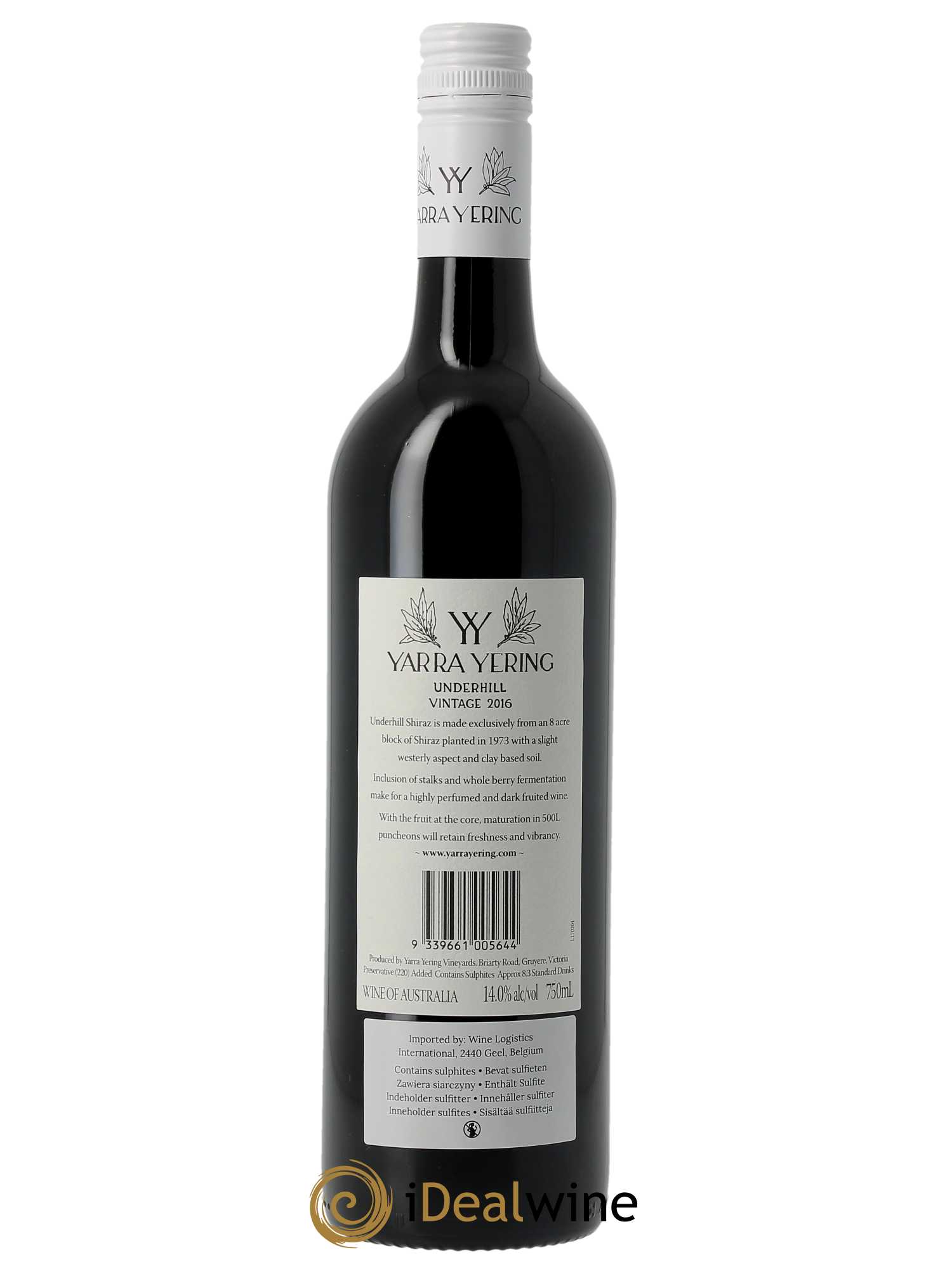 Yarra Valley Yarra Yering Vineyards Underhill Shiraz  2016 - Lot de 1 Bouteille