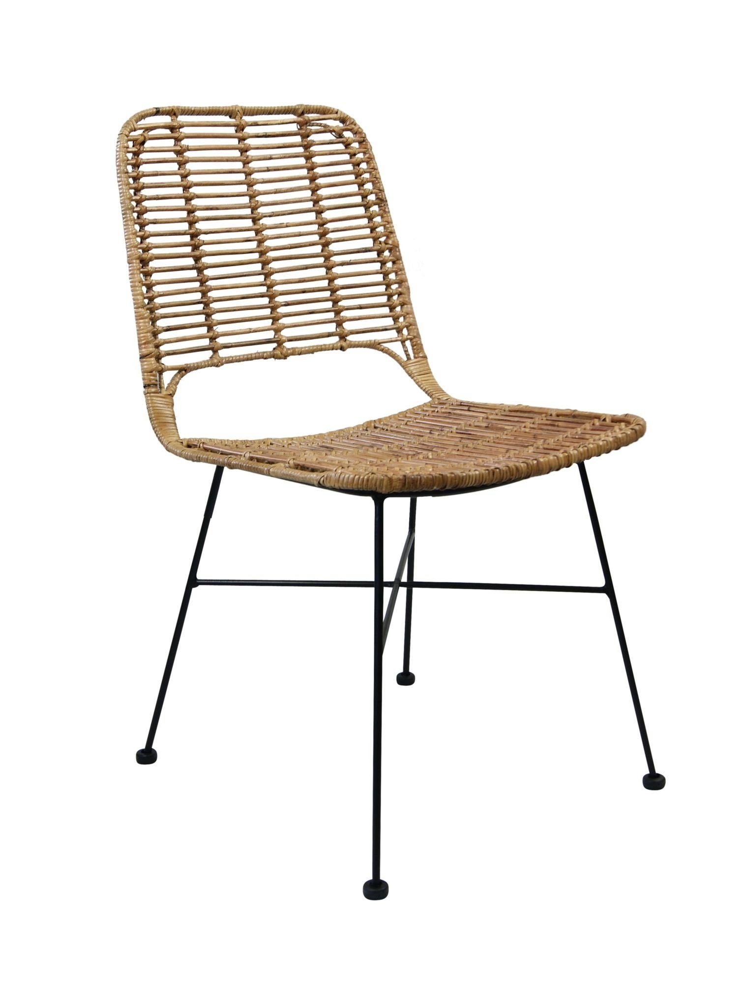 animal-design Rattanstuhl, Rattanstuhl LILLY Korbstuhl Flechtstuhl modernes Design Esszimmer Küche Bistro Balkon Terrasse hellbraun