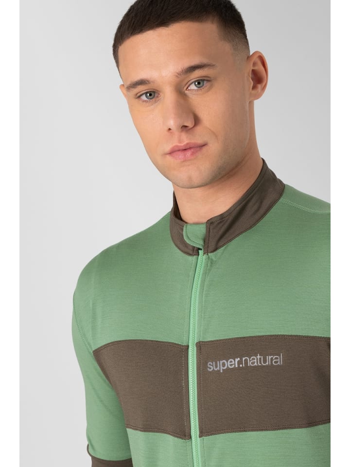 super.natural Merino Fahrradtrikot M GRAVIER CAMISA in grün günstig kaufen