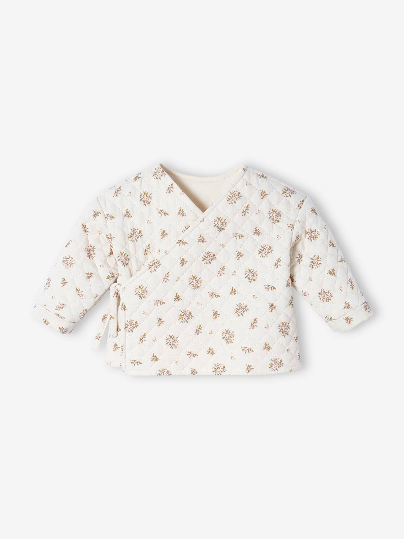 Cardigan croisé forme brassière bébé matelassé coquille d'oeuf