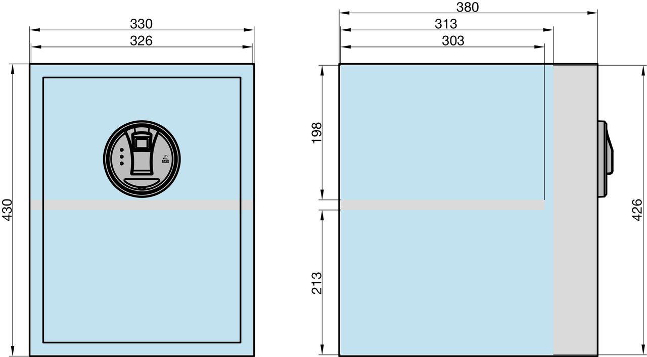 Basi Elektronik-Möbel-Tresor - EMT 380 - Fingerprint