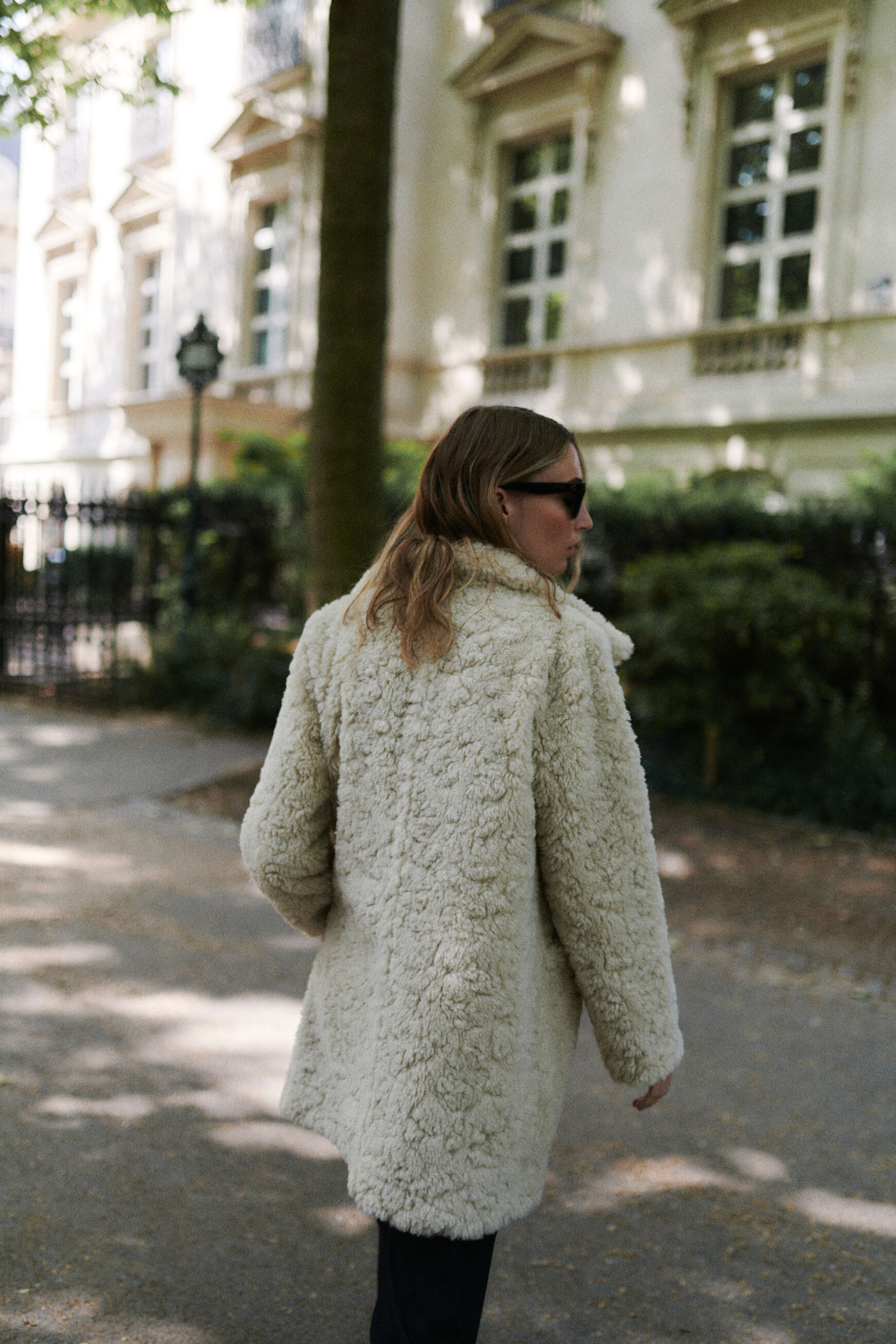 manteau agrid ivoire femme