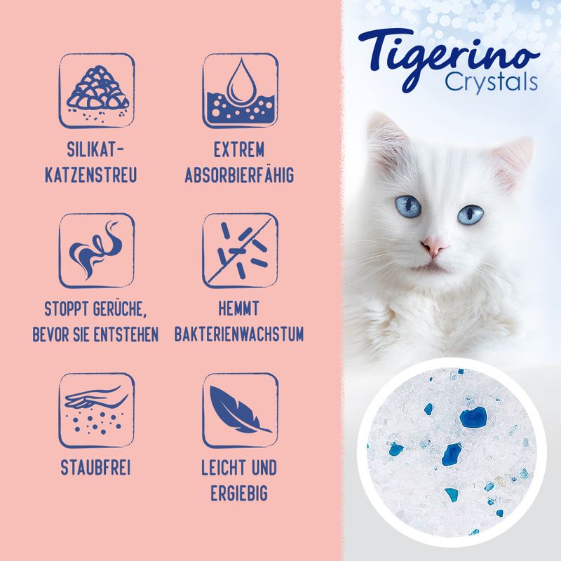 Probierpaket Tigerino Crystals Katzenstreu 6 x 5 l
