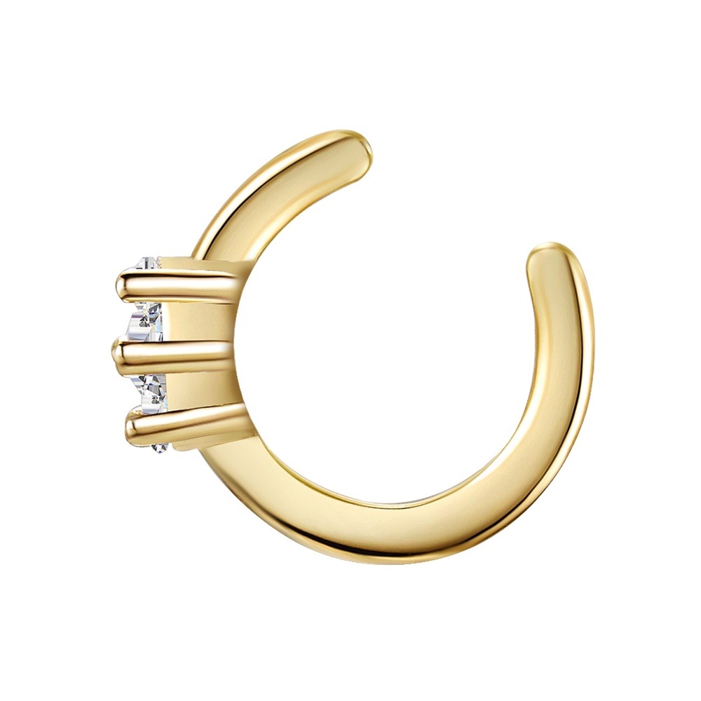 Glanzstücke München Manchette d'oreille en argent Argent sterling Oxyde de zirconium (CZ) en Or jaune Boucles d'oreilles