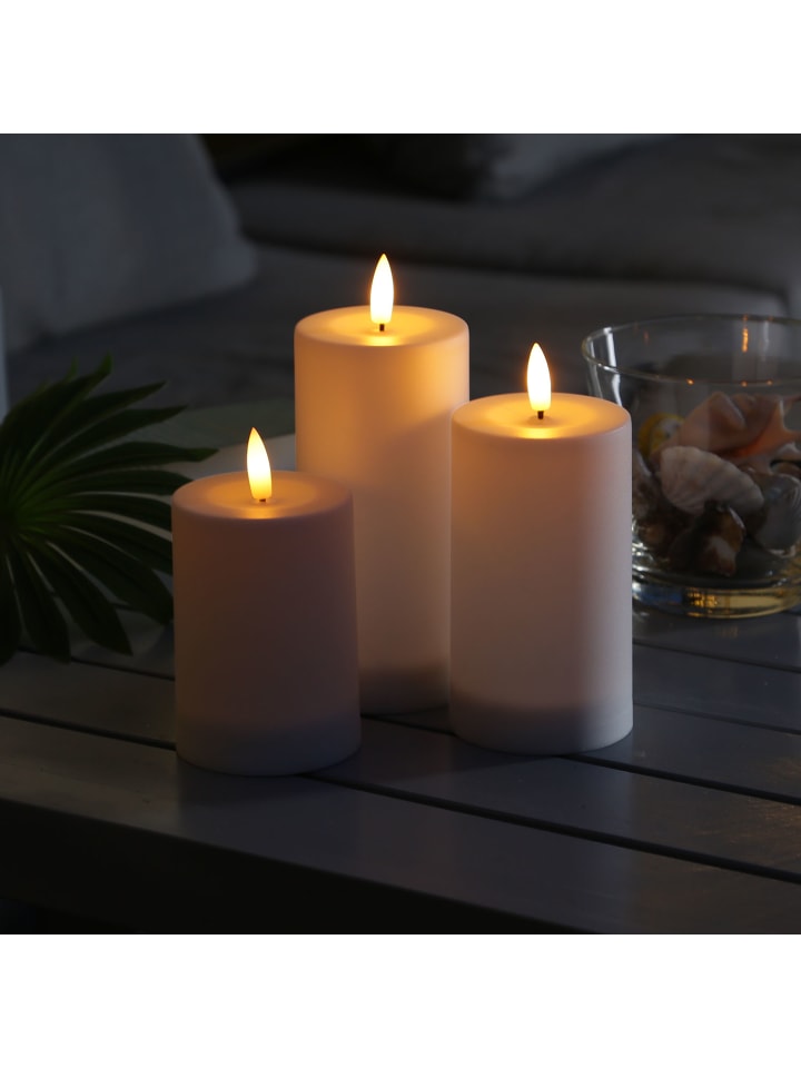 MARELIDA LED Solar Kerze Outdoorkerze mit Sensor H: 15cm in weiß günstig kaufen onesize
