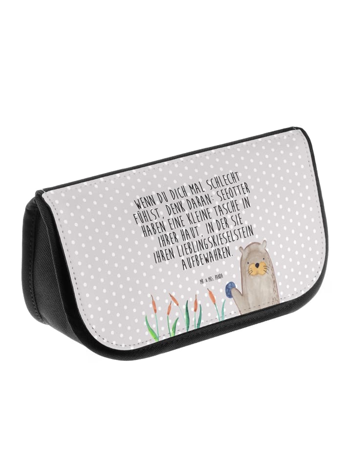 Mr. & Mrs. Panda Kosmetiktasche Otter Stein mit Spruch in Grau Pastell günstig kaufen onesize