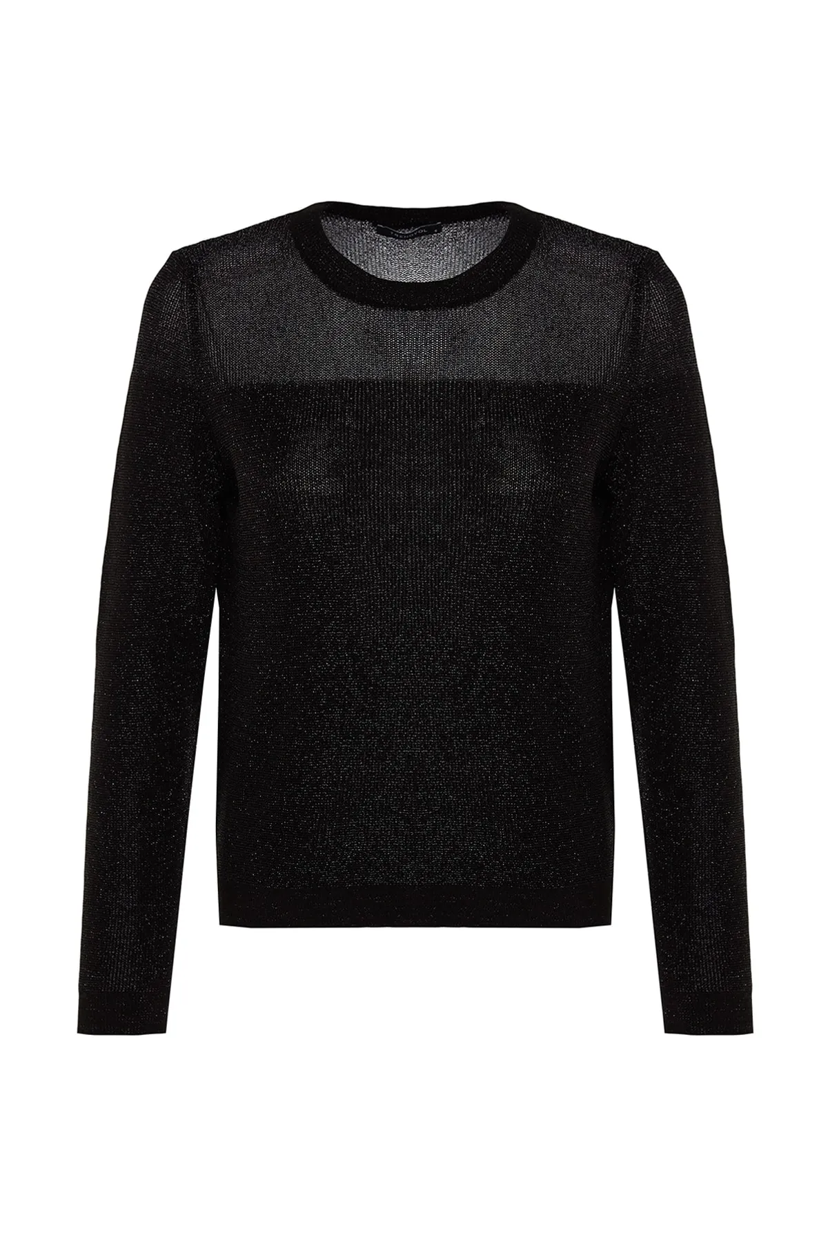 Trendyol Collection  Schwarzer transparenter Strickpullover mit Glitzer TWOAW24KZ01023