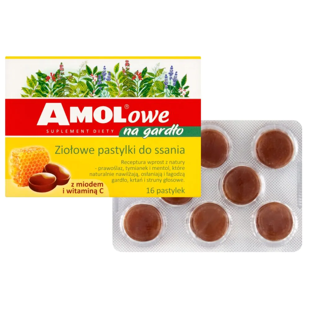 Amol na krk, pastilky s medem a vitamínem C