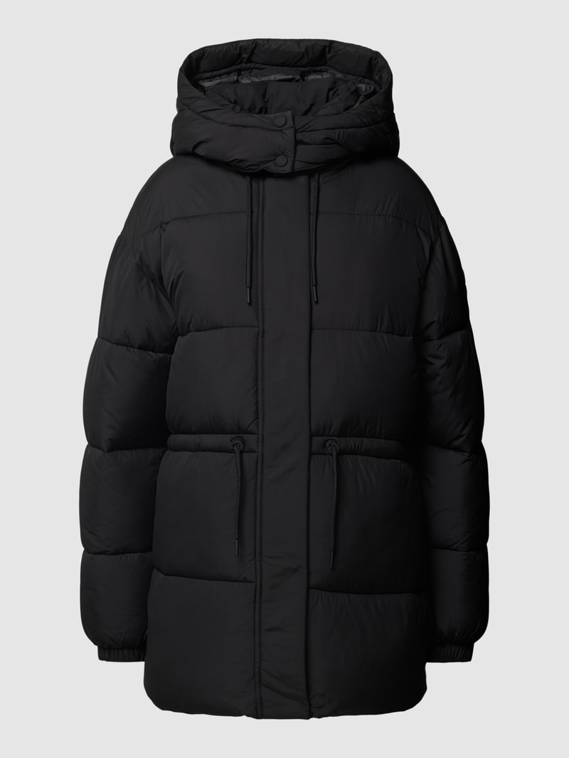 Steppjacke mit Kapuze in schwarz