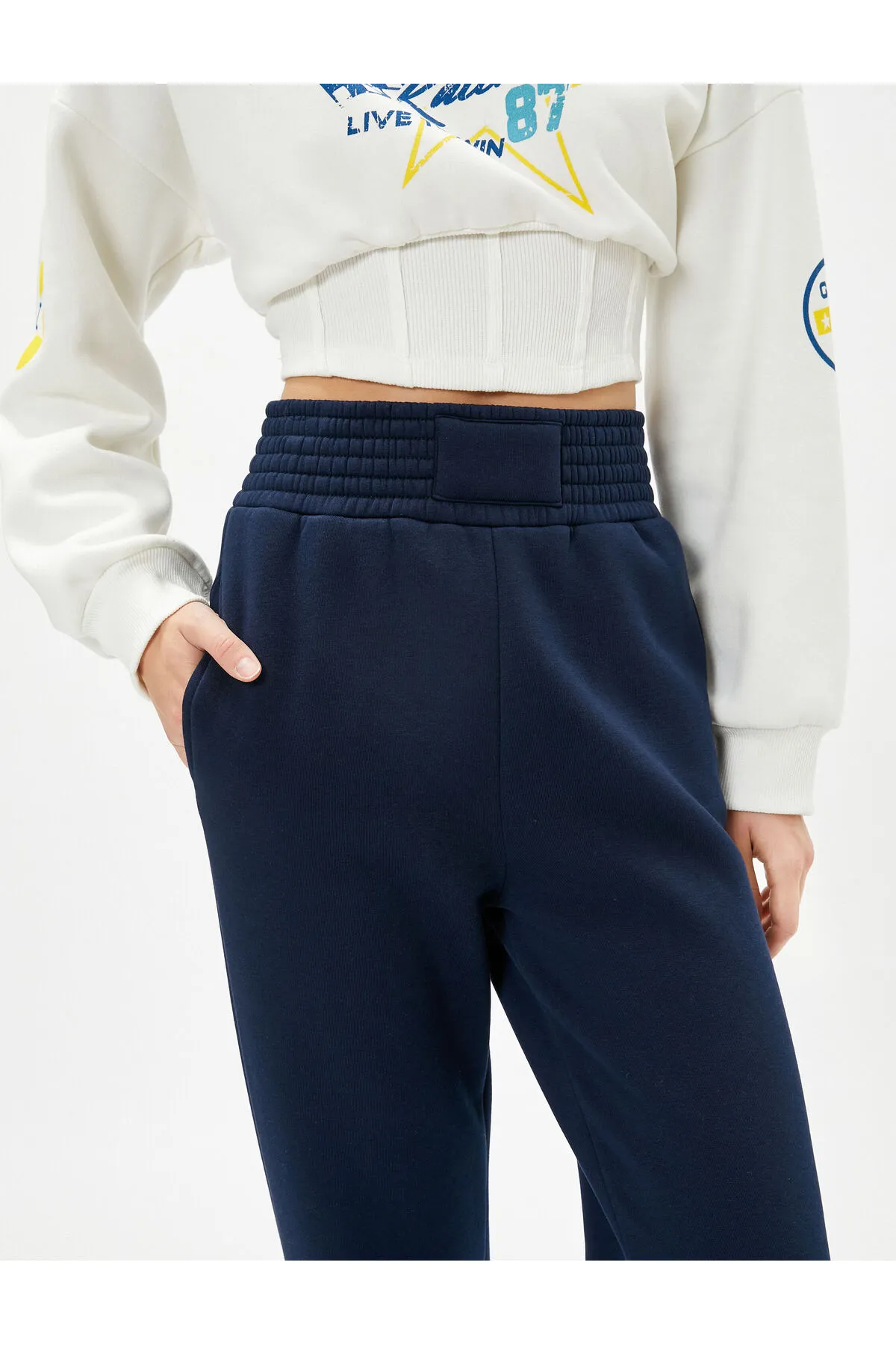 Koton  Jogger-Jogginghose mit hoher Taille und detaillierten Taschen