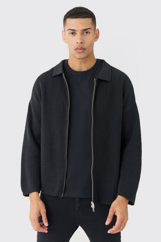 Strickpullover mit doppeltem Reißverschluss