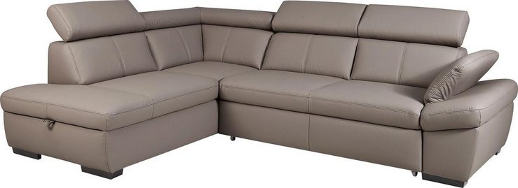 exxpo - sofa fashion Ecksofa Salerno, inklusive Kopfteil- und Armteilverstellung, wahlweise mit Bettfunktion