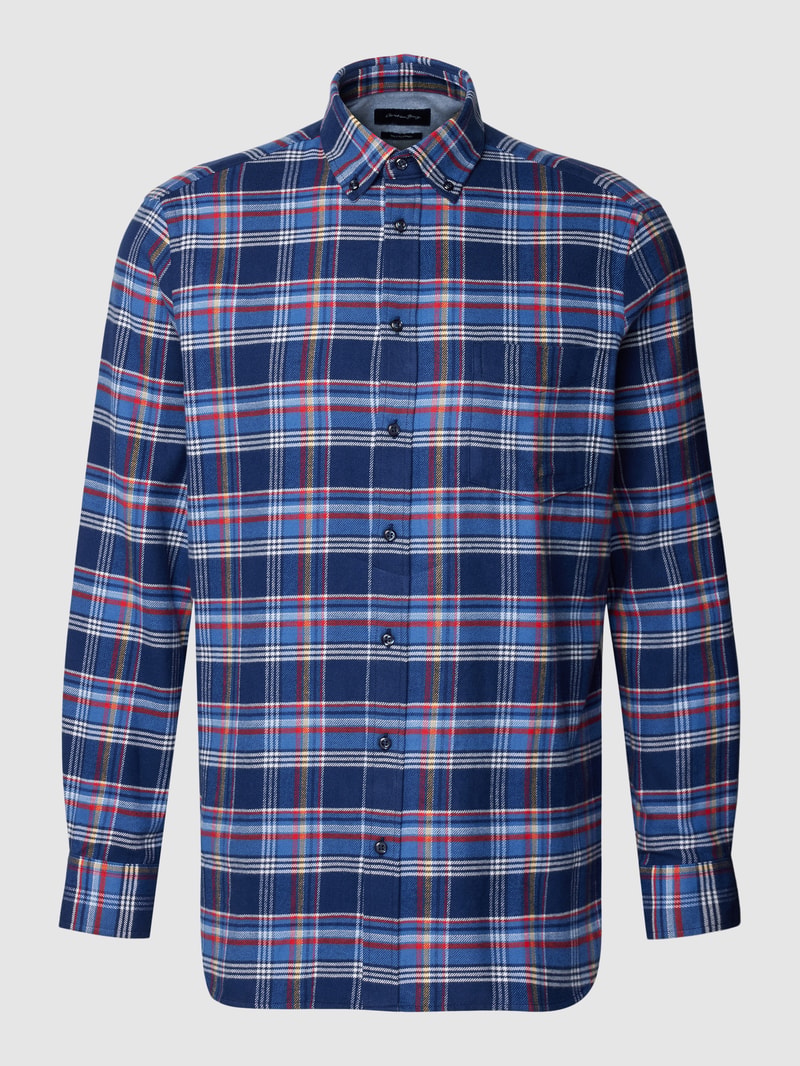Regular Fit Freizeithemd mit Karomuster in marineblau