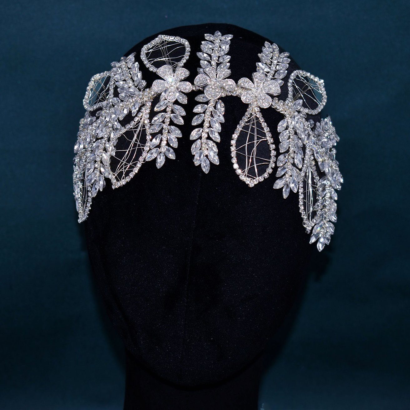 HOHEA H Haarband Kristall-Stirnband, Hochzeits-Haarschmuck, Braut-Haarschmuck, 1-tlg., Hochzeitsdekoration Brautjungfern-Haarschmuck für Party, Silberne Haaraccessoires sind elegante Haaraccessoires für Frauen