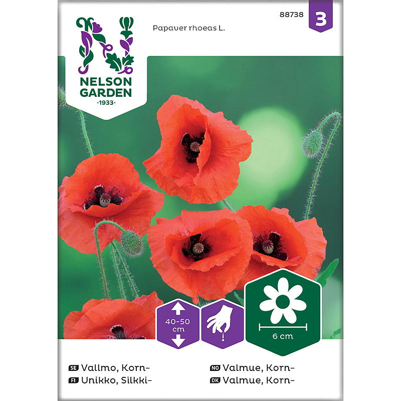 Nelson garden Frø Valmue Korn-