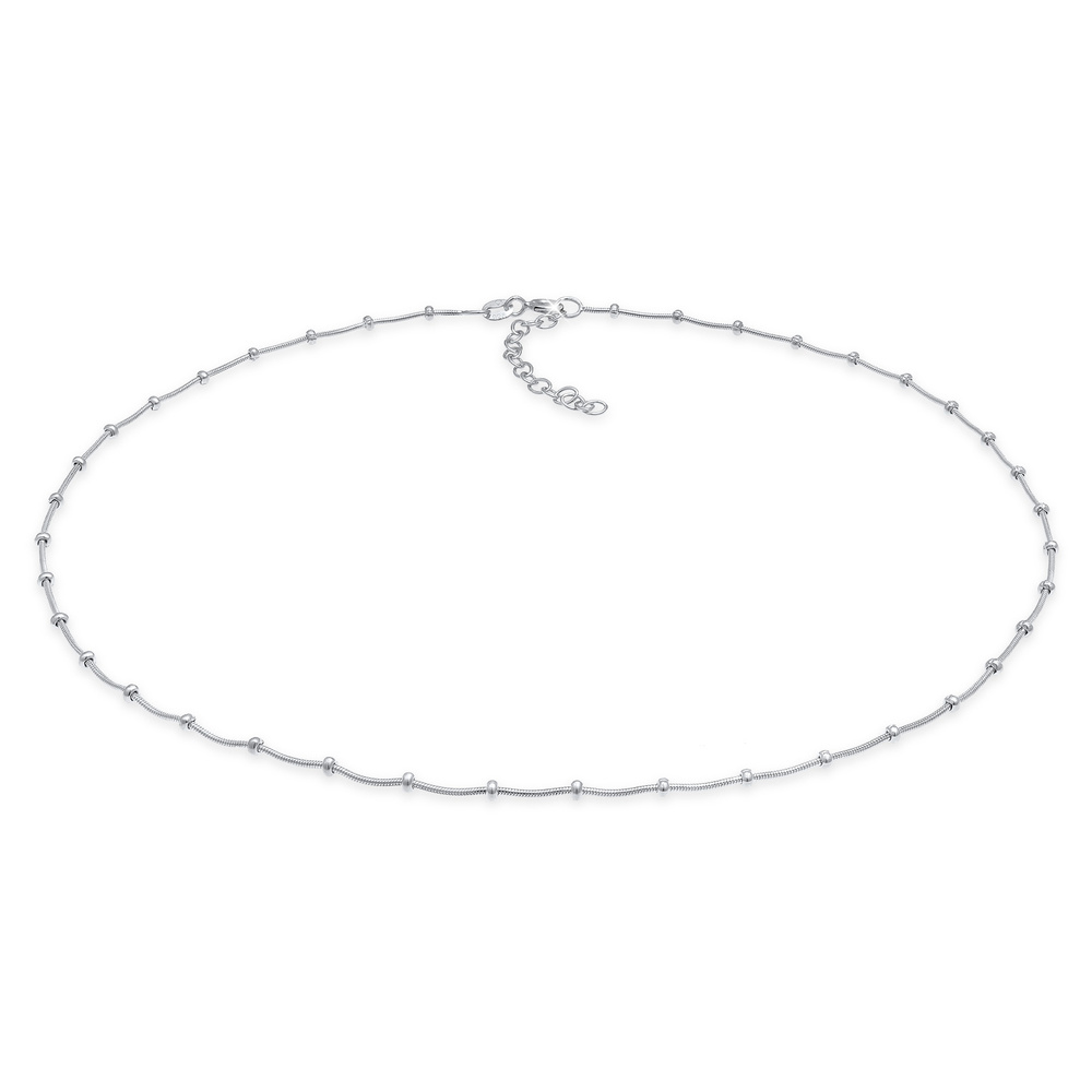 Elli Elli Collier Chaîne de boules pour dames Tendance Blogger ronde de base en argent collier