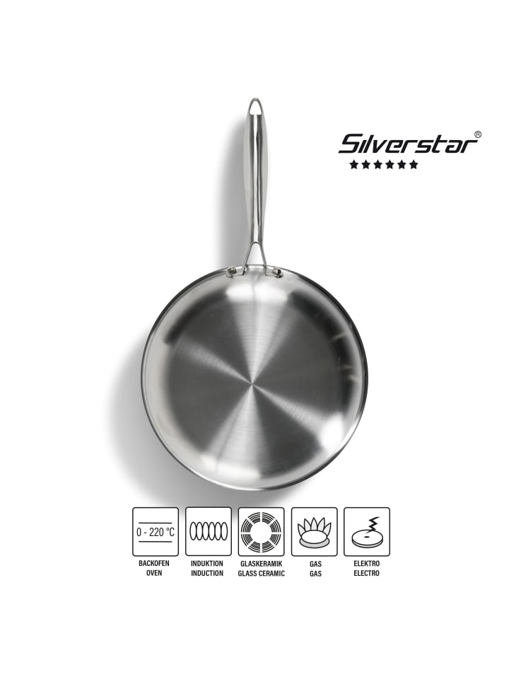 Stoneline Edelstahl Pfannen-Set 7-teilig 20/24/28 | mit Deckeln in Edelstahl günstig kaufen onesize