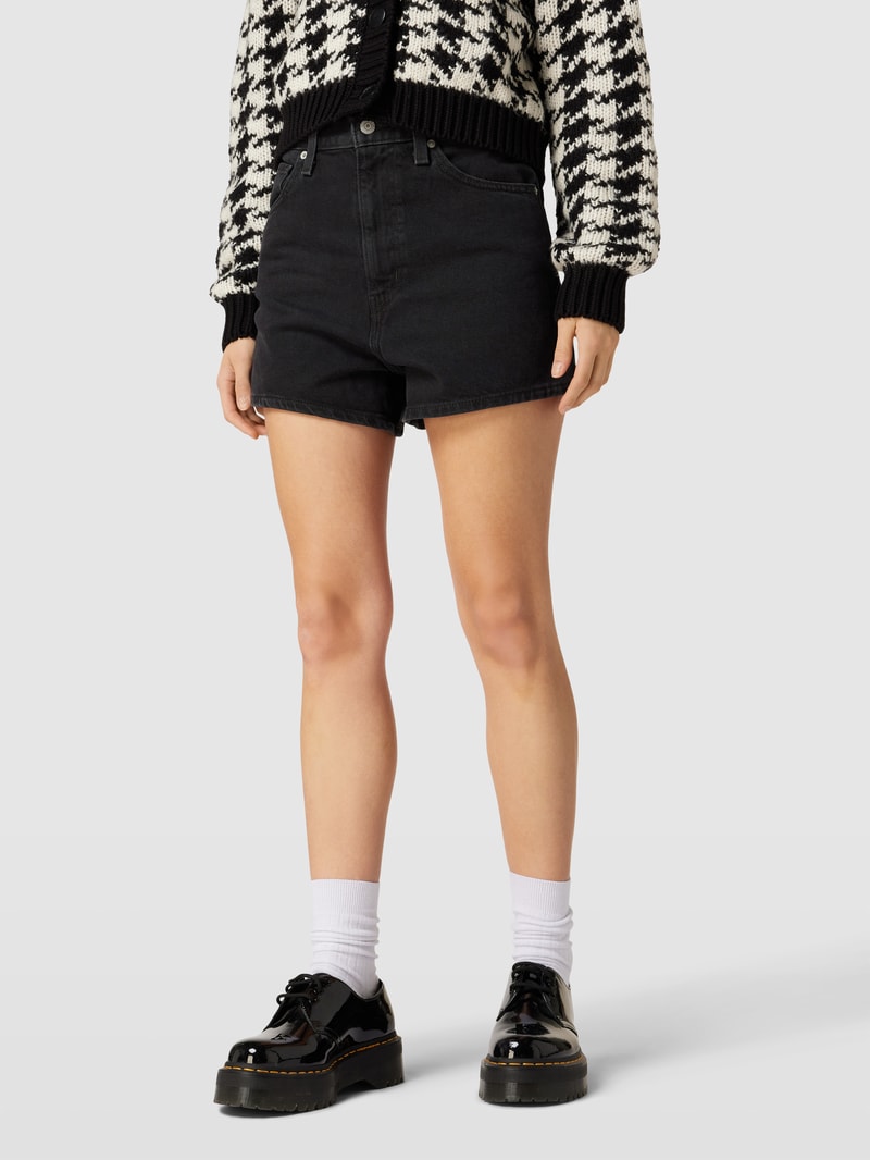Jeansshorts in 5-Pocket-Design Modell 'HIGH WAISTED MOM SHORT' in schwarz