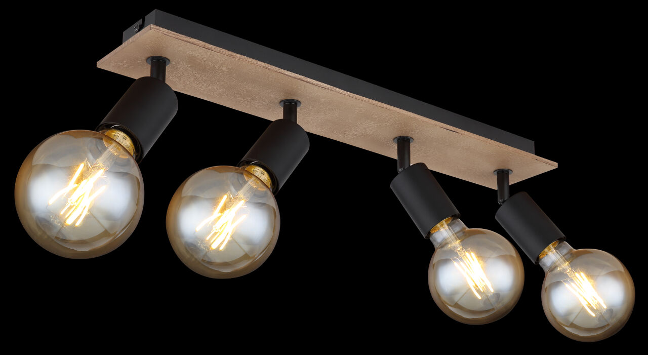 Globo Lighting - MARTHA - Strahler Metall schwarz, 4x E27
