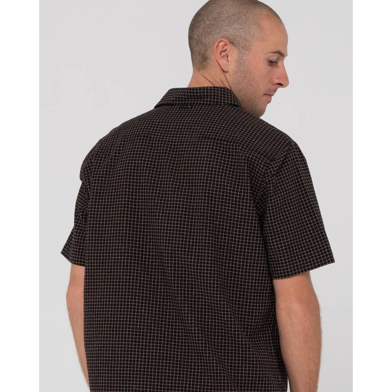 RUSTY DATSUN CHECK SHIRT Kurzarmhemd Herren