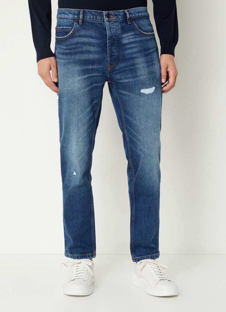 Blugi HUGO BOSS 634 Tapered, Decolorare închisă