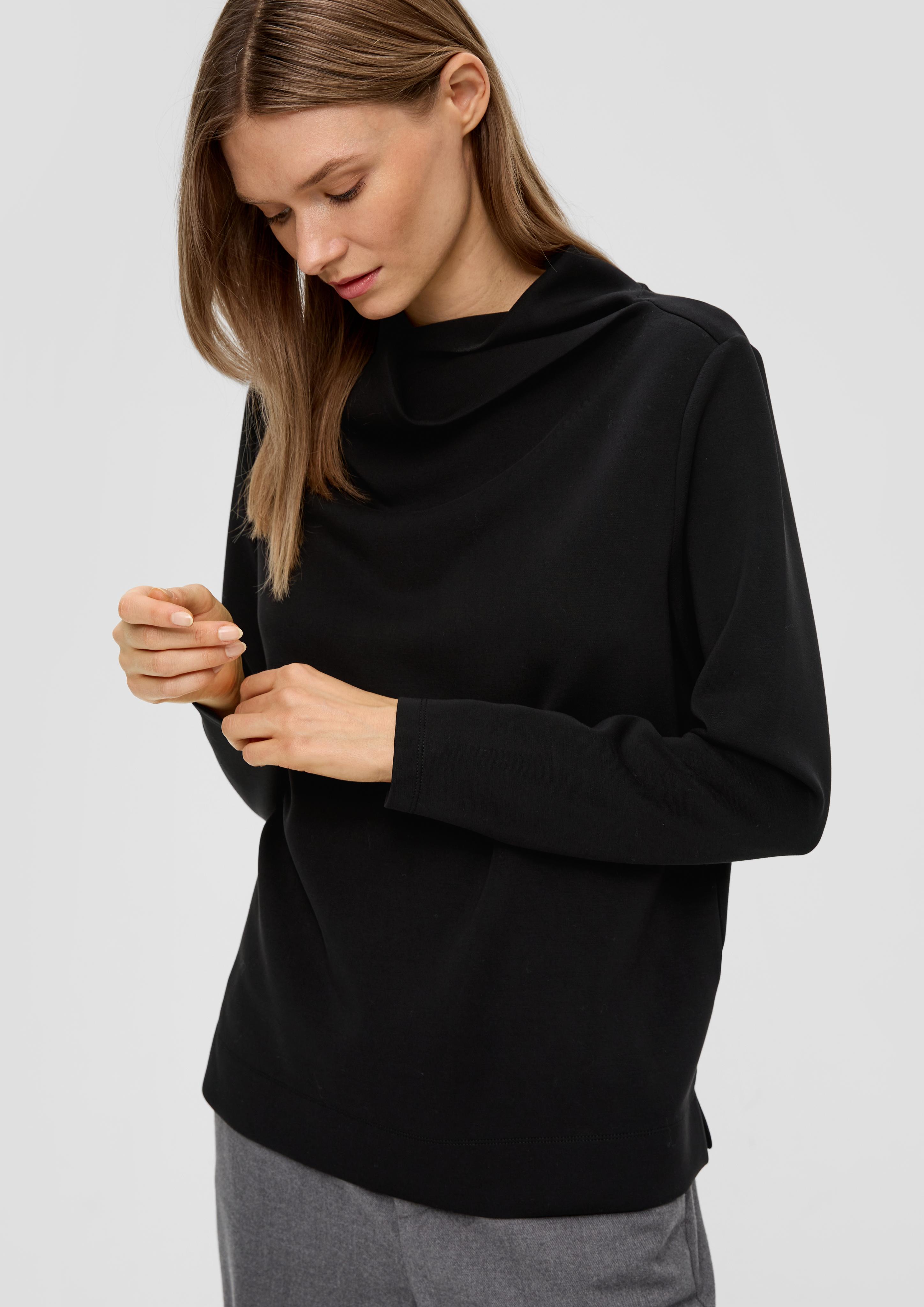 Scuba-Sweatshirt mit drapiertem Kragen  2143004-9999