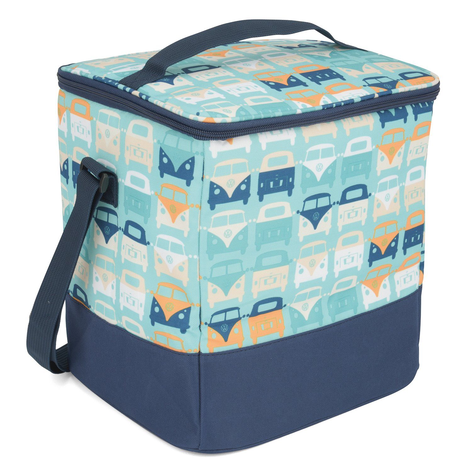 VW Collection by BRISA Kühltasche Volkswagen Thermotasche mit T1 Bulli Bus Motiven, 21L, Große Picknicktasche