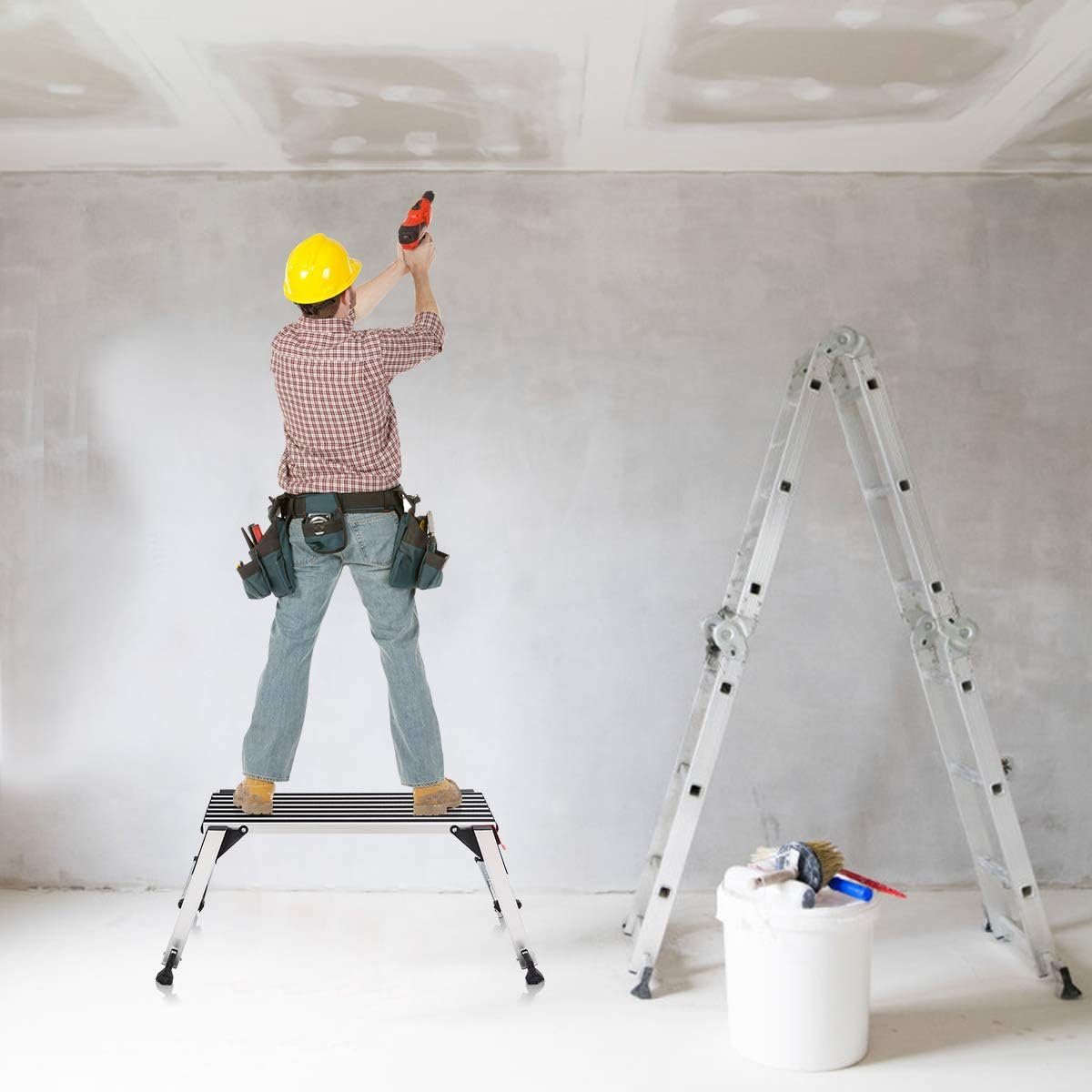 KOMFOTTEU Arbeitsplattform Klapptritt, bis zu 150kg belastbar