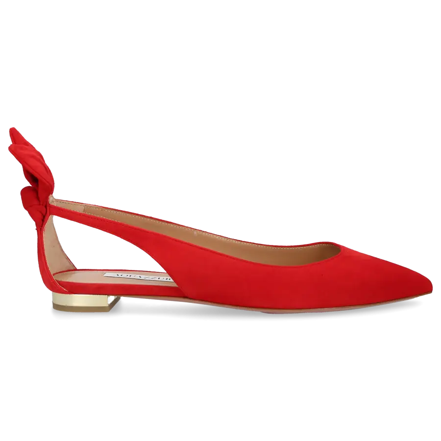 Aquazzura - Ballerinas BOW TIE Veloursleder - rot