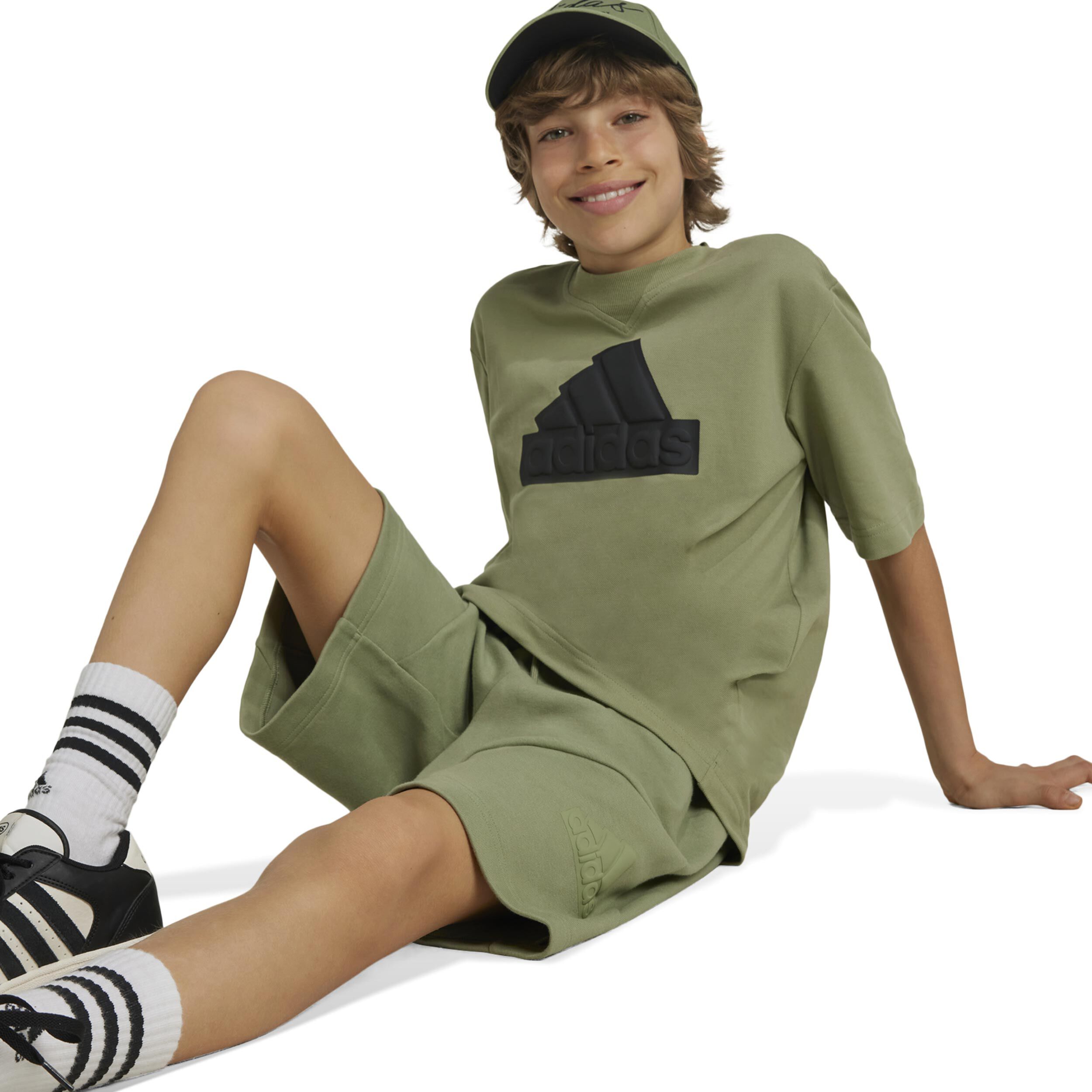 Future Icon Logo T-Shirt Kinder - Salbei, Schwarz