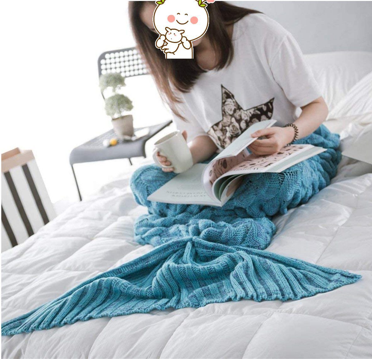 4-Jahreszeitenbett, Meerjungfrau Decke Schlafsack Sofa Decke 200 x 90 cm, YI